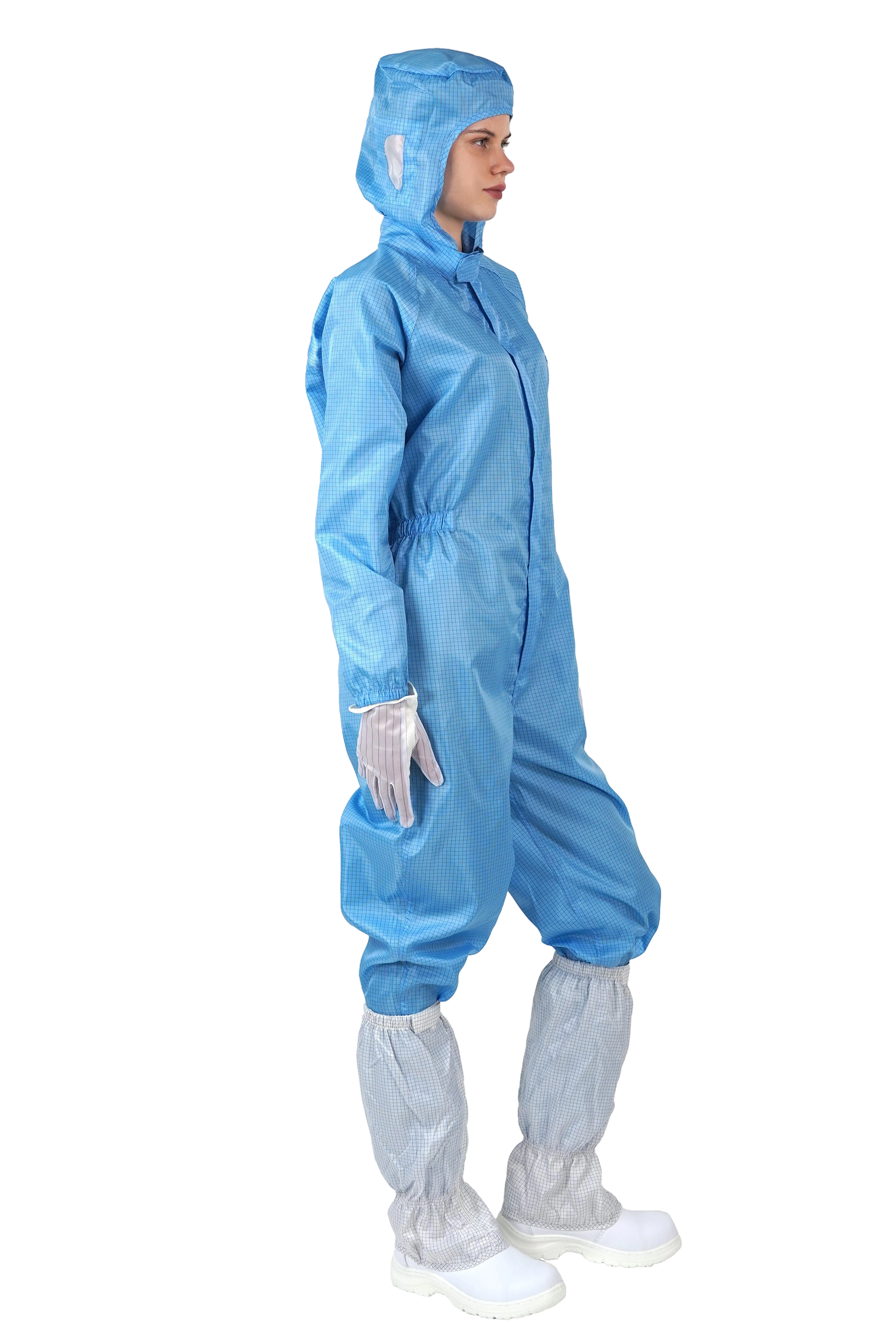 Front Zipper ESD static work clothes Hooded Onesie Clean room jumpsuit