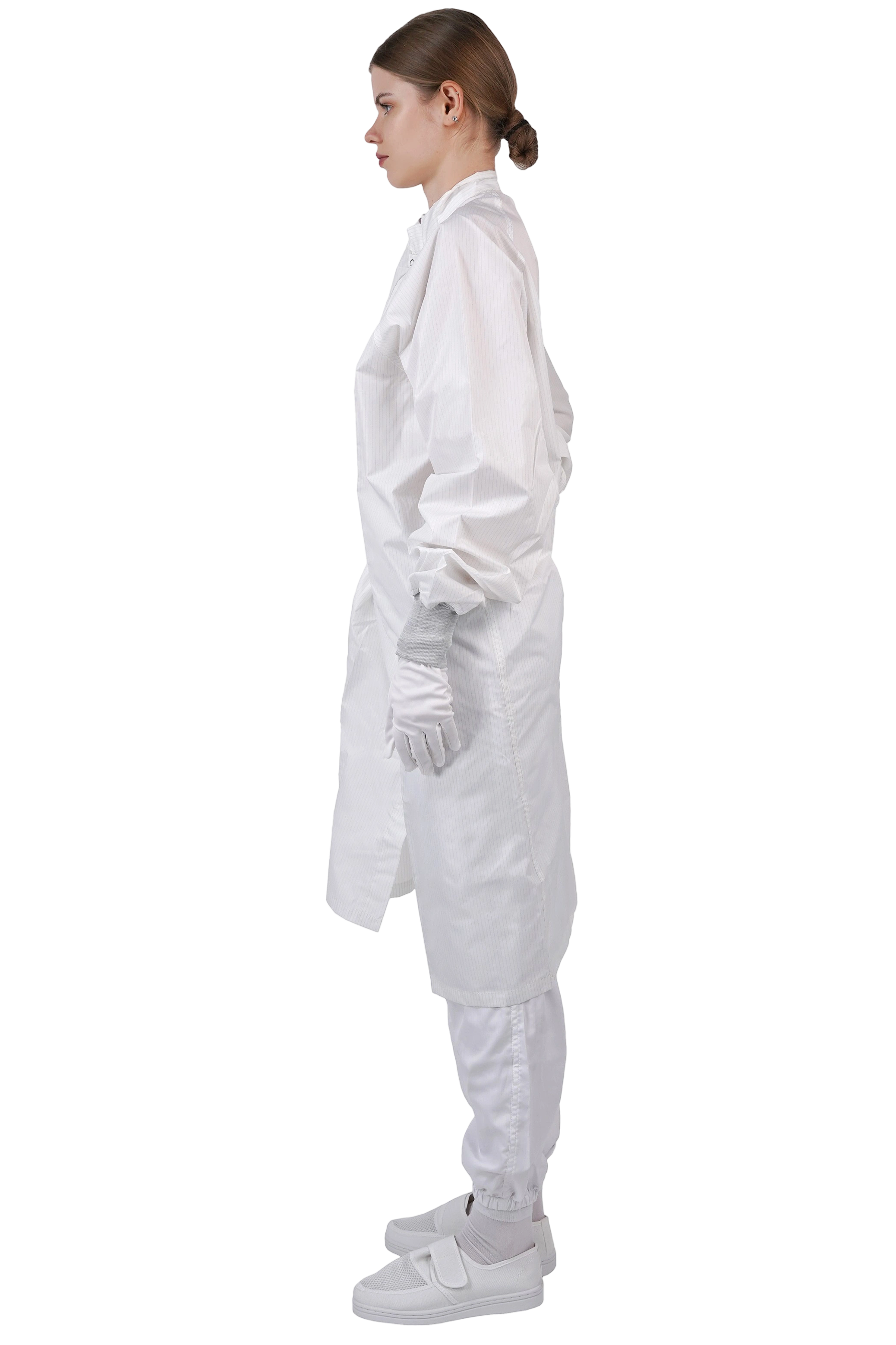 ESD clean room over the knee work suit stand collar long coat