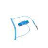 ESD wrist strap of blue metal with single loop 