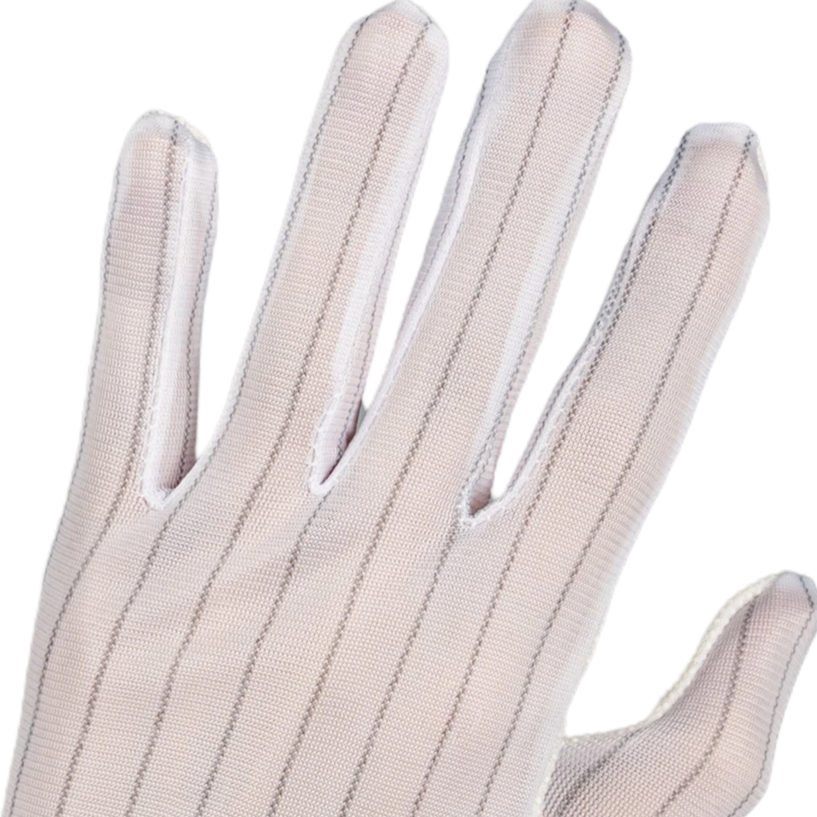 Anti-static striped fabric dot plastic gloves