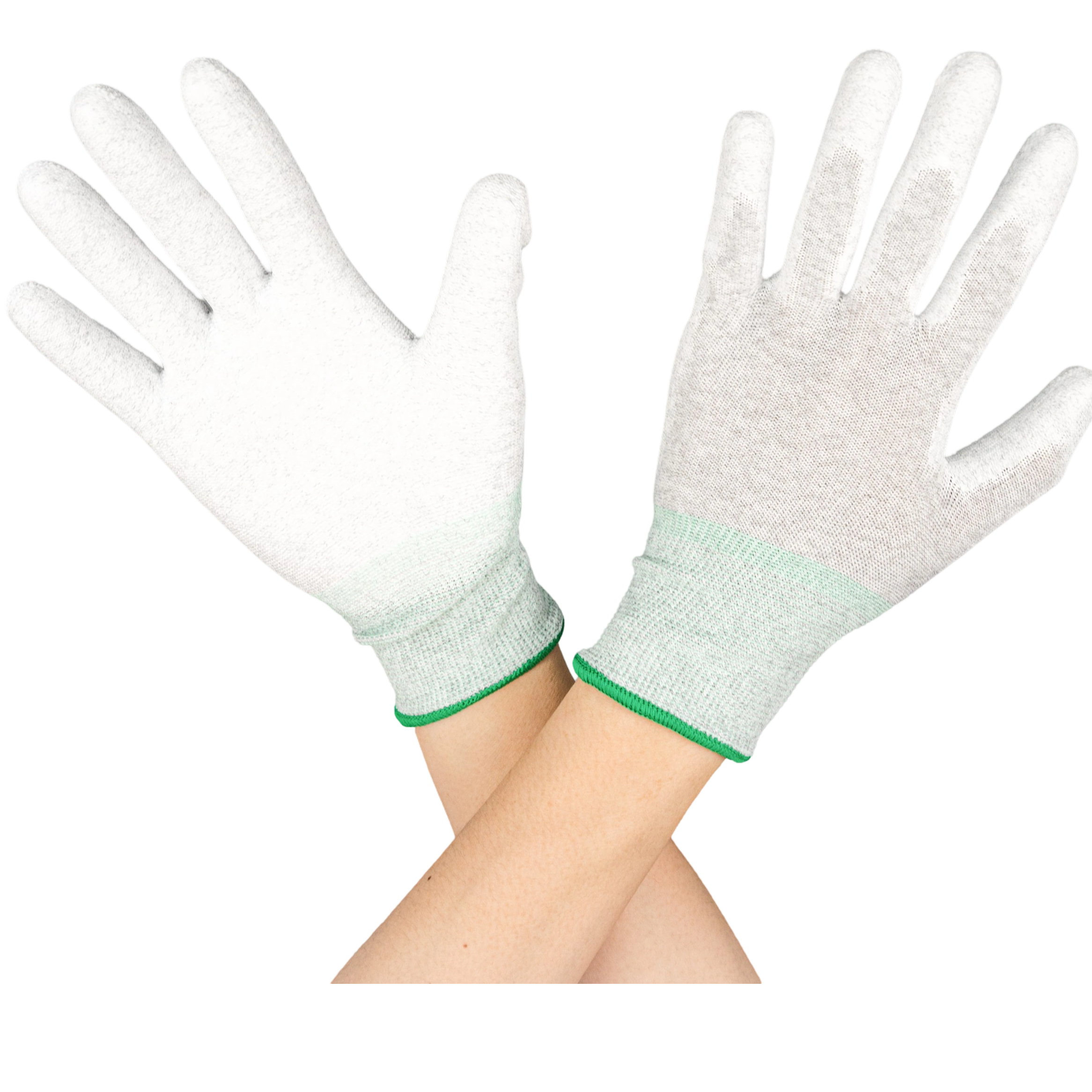 Anti-static carbon fiber PU coated palm gloves