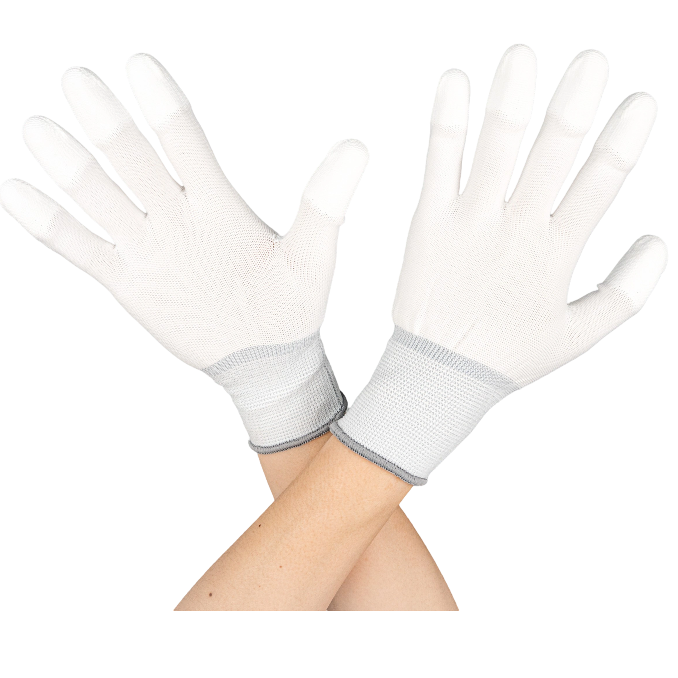 PU coated fingers 13-pin nylon working gloves