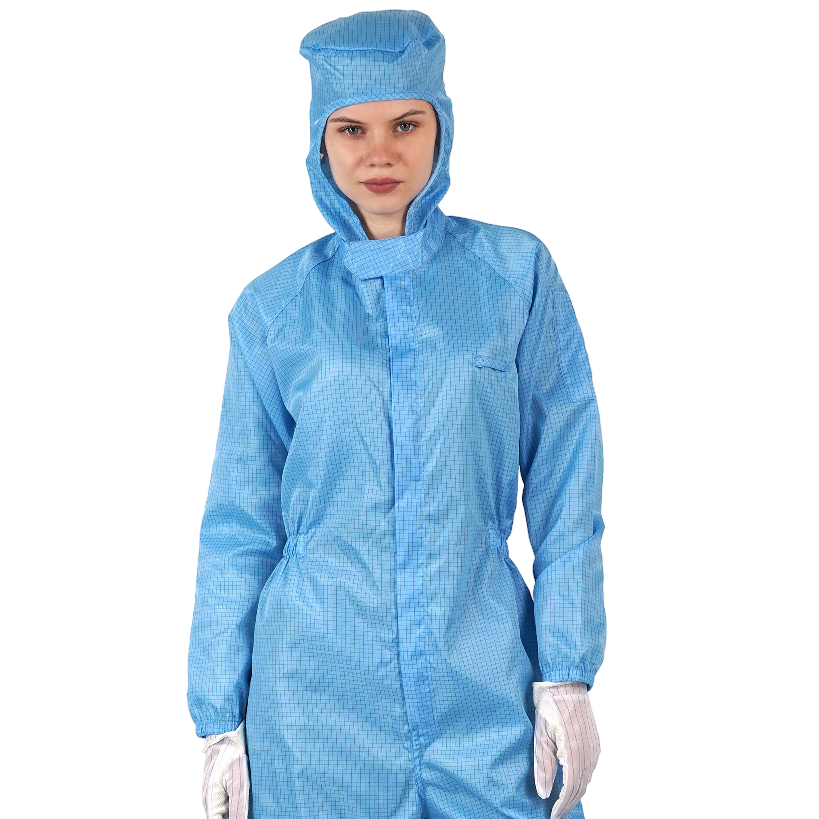 Front Zipper ESD static work clothes Hooded Onesie Clean room jumpsuit