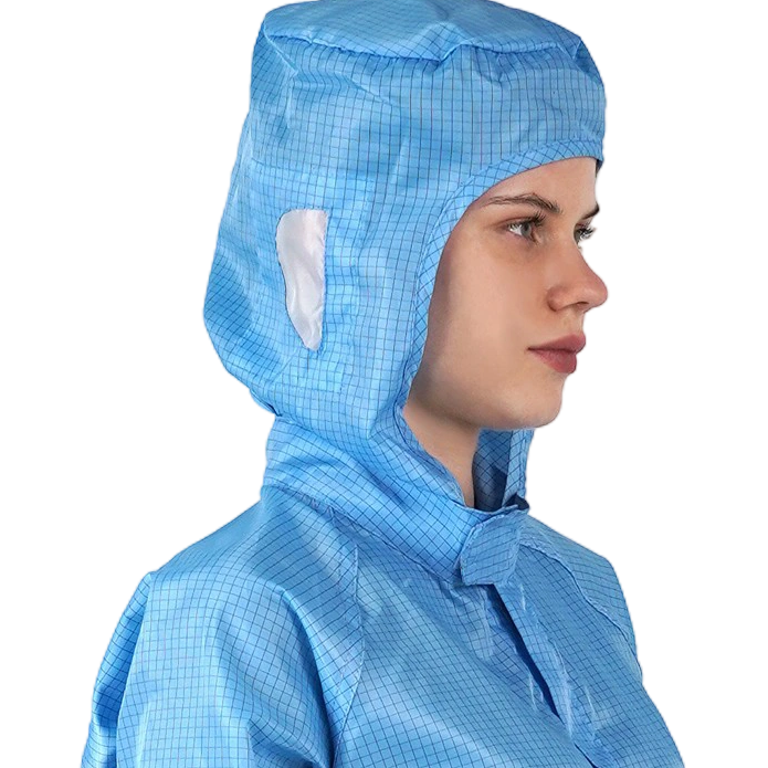 Front Zipper ESD static work clothes Hooded Onesie Clean room jumpsuit