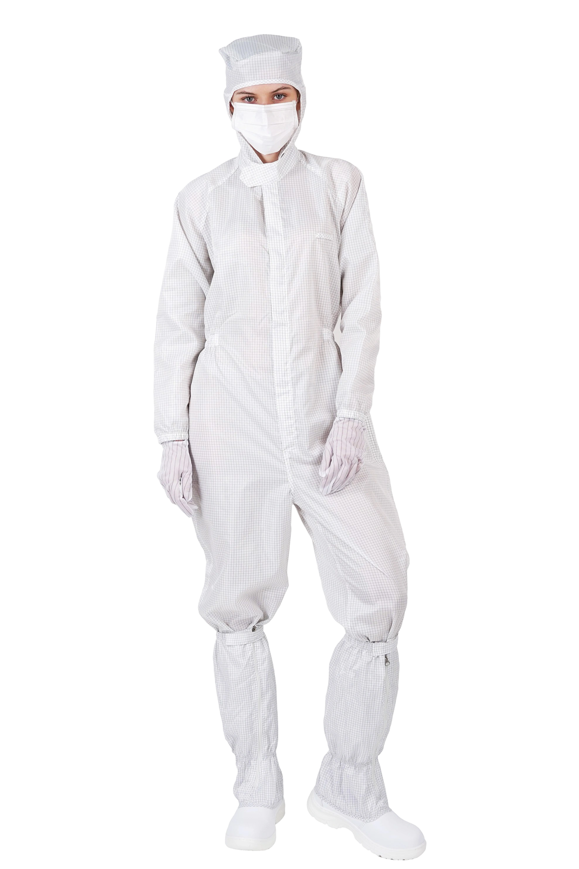 Front Zipper ESD static work clothes Hooded Onesie Clean room jumpsuit