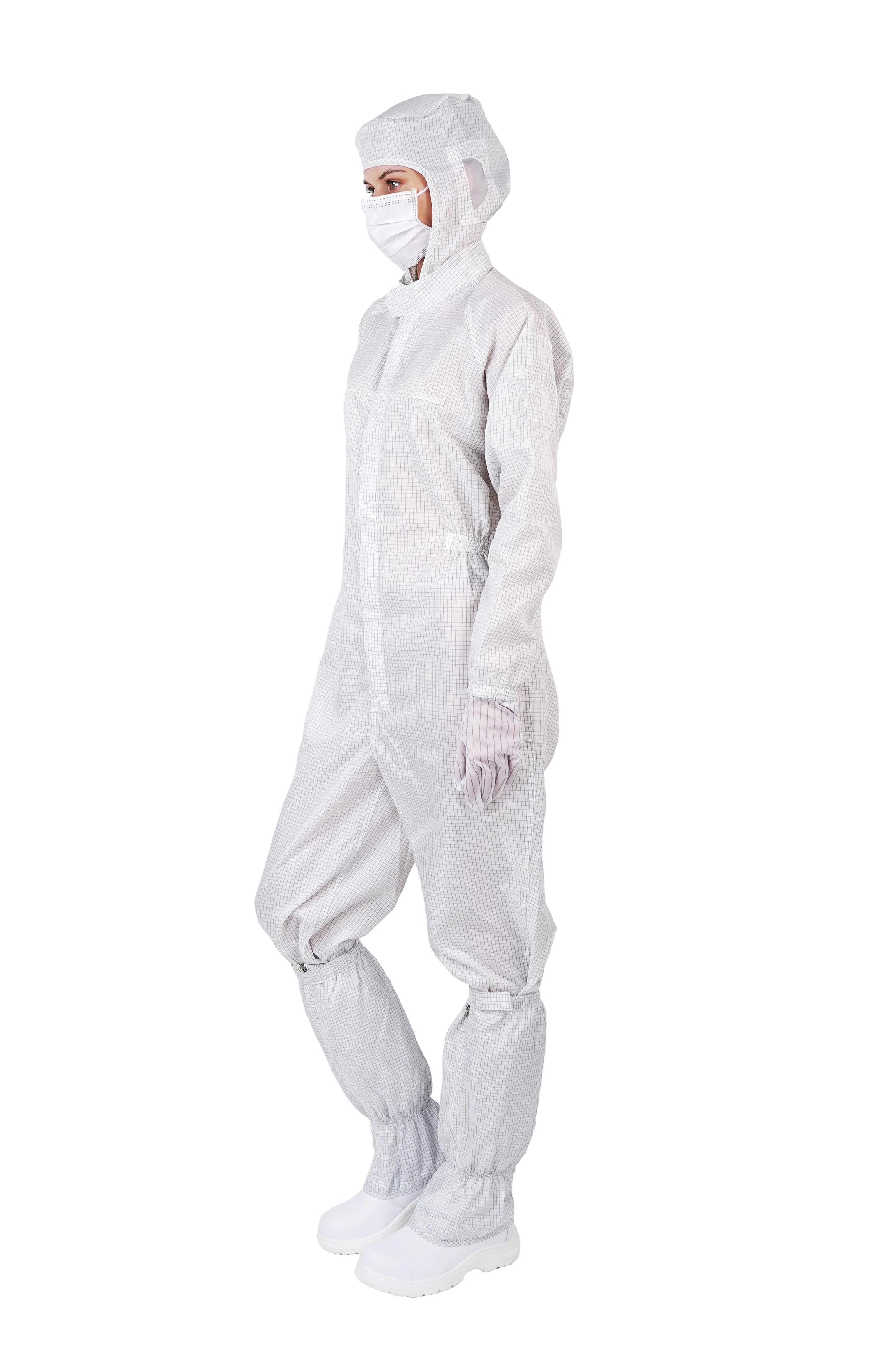Front Zipper ESD static work clothes Hooded Onesie Clean room jumpsuit