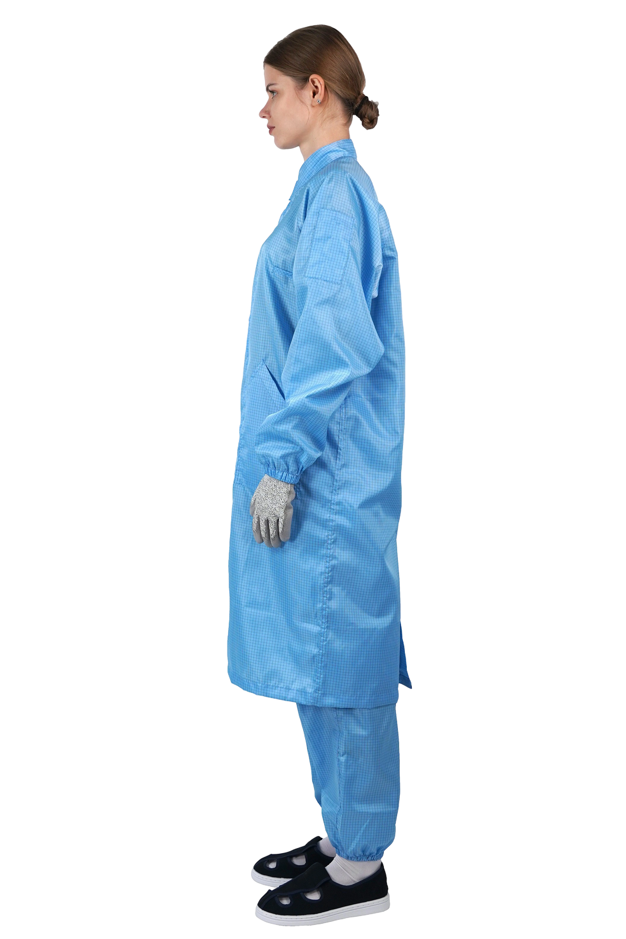 Anti-static stand-up collar dust-free lab coat