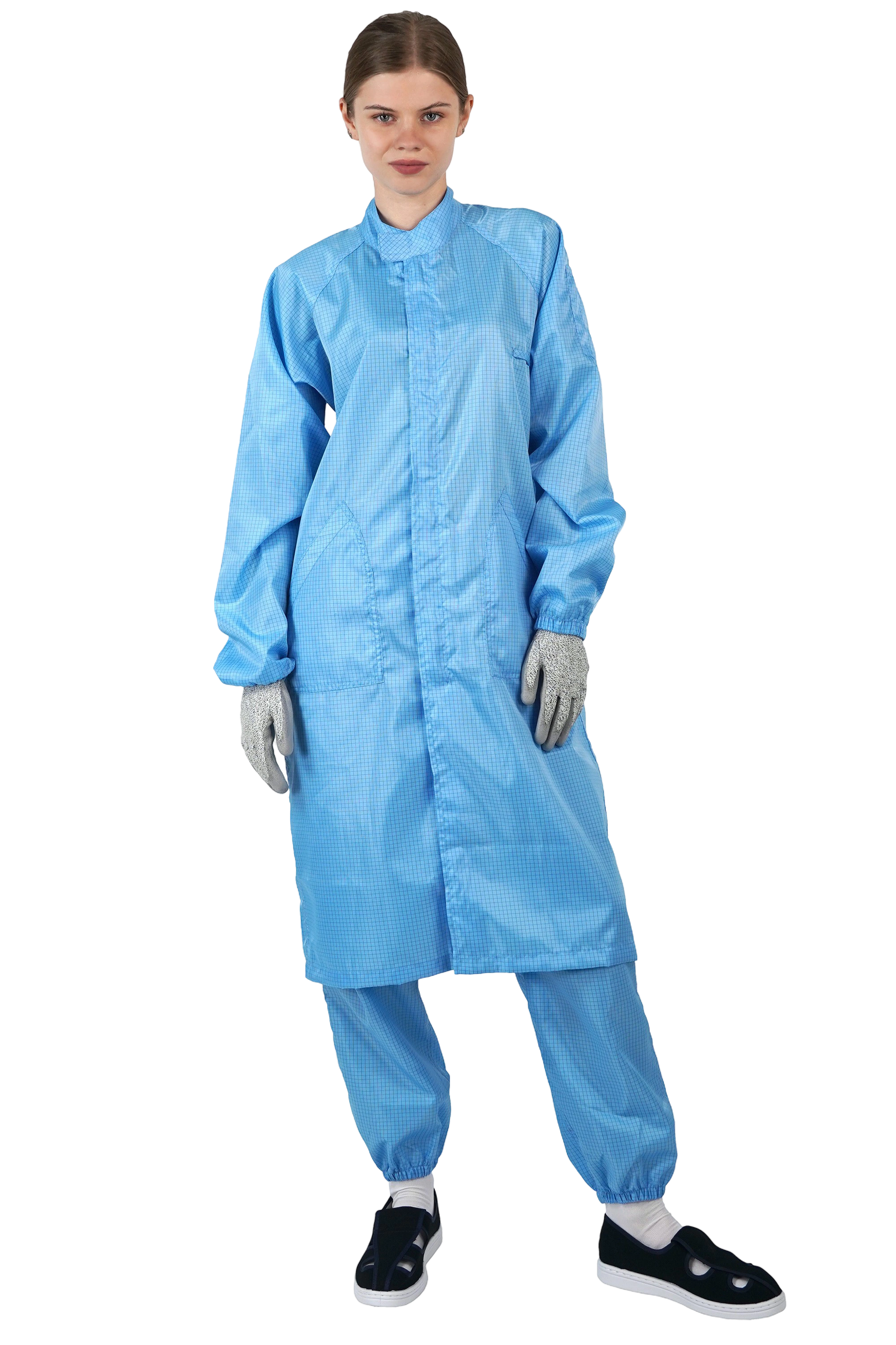 Anti-static stand-up collar dust-free lab coat